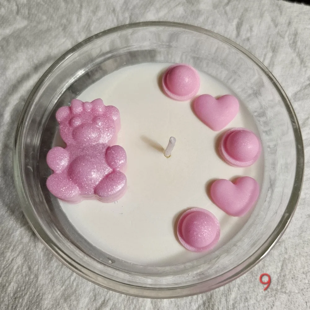 6 Handmade Pink Baby Girl Shower Birthday Party Soy Wax Scented Candle Giveaways